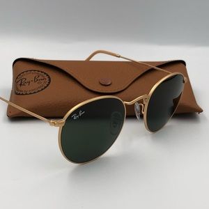 Custom RayBan round metal Matte Gold G15 lenses
